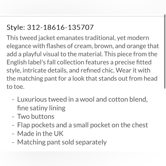 Brand new Richard macrotweed jacket ERDEM size 52 XL - Picture 9 of 17